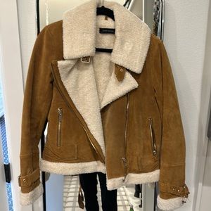 Zara Suede + Sherpa Moto Jacket